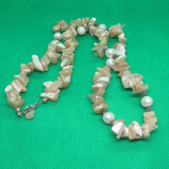 Jewelry - Abalone Shell and Faux Pearl Necklace